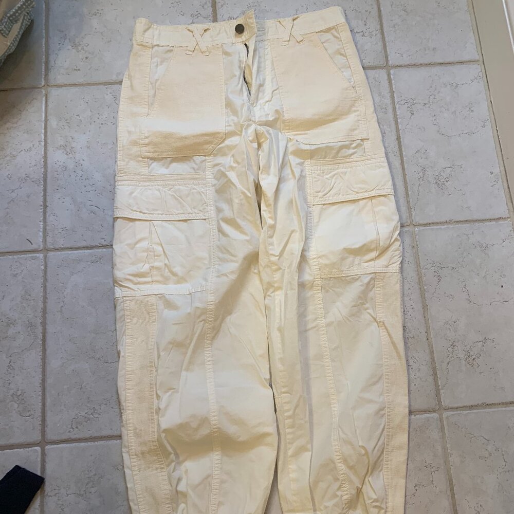Urban Outfitters Women's Cargo Pants - Cream/White